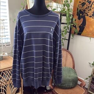 Ralph Lauren Polo Golf Navy & White Striped Sweatshirt